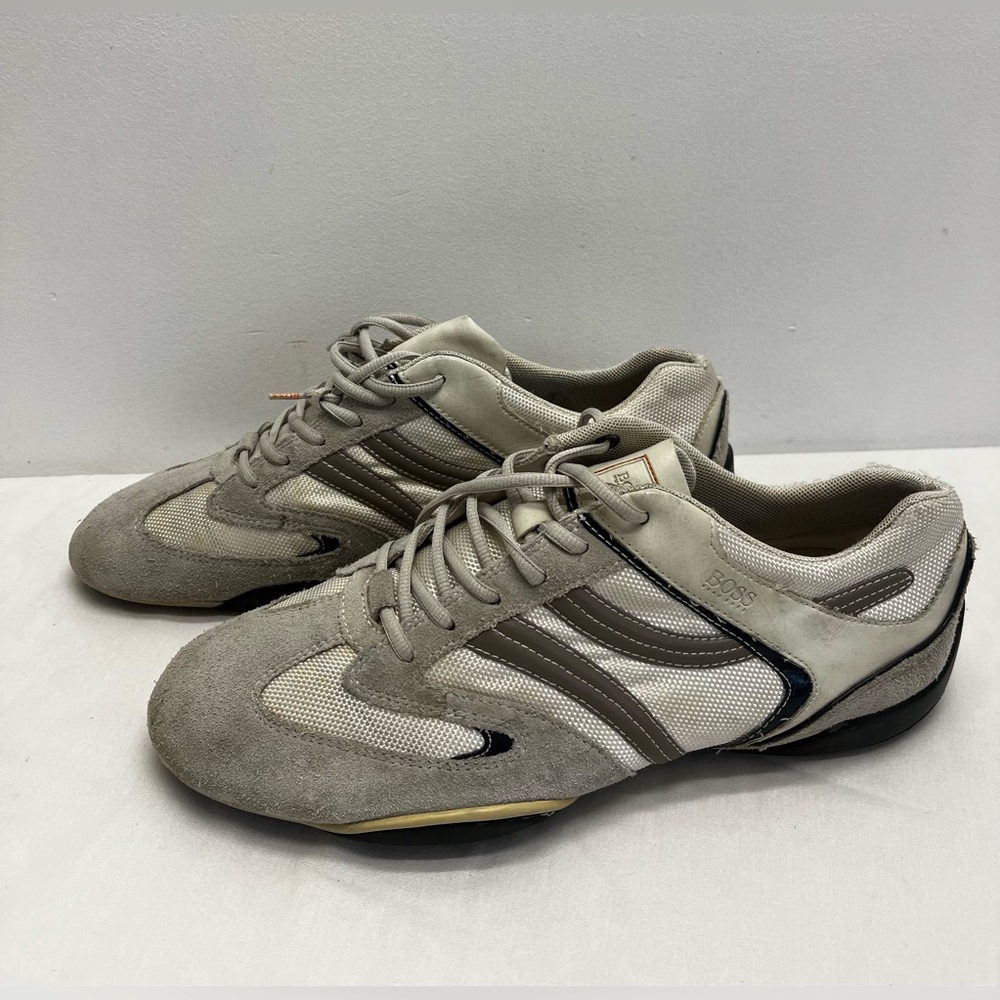Hugo Boss Beige and Gray Sneakers